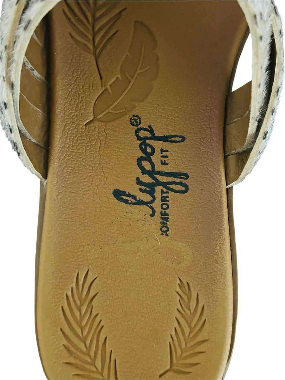 Jellypop Beige Speckled Multi‑Strap Slide Sandals 7M - Picture 4 of 7